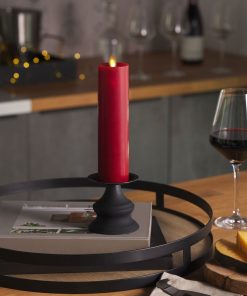 Burgundy Flameless Candle Slim Pillar