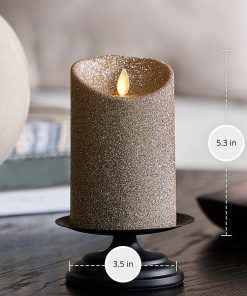 Champagne Glow Glitter Flameless Candle Pillars