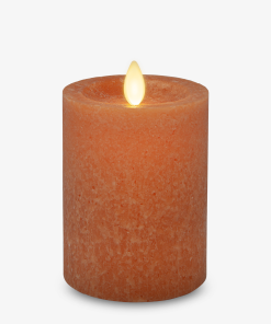 Harvest Pumpkin Seaglass Flameless Candle Pillar