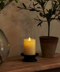 Ivory Flameless Candle Pillar - Melted Top - 3