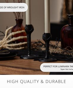 Black Wrought Iron Snake Taper Holder