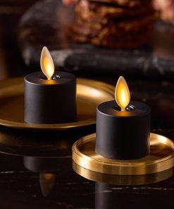 Black Flameless Candle Tealights - Set of 2