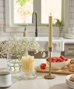 Lemon Chiffon Flameless Candle Rose Bud