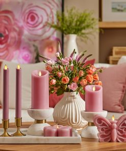 Blooming Mauve Flameless Candle Taper