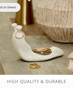 White Speckled Ceramic Snail Candle Holder for Spring Flameless Candle Spheres
