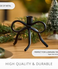 Black Metal Bow Taper Holder