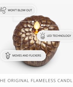 Metallic Cappuccino Flameless Candle Acorn