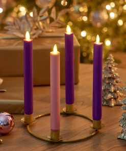 Purple Flameless Candle Tapers - Set of 2