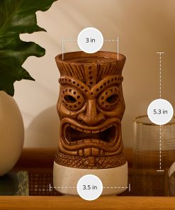 Golden Oak Tall Tiki Candle Holder