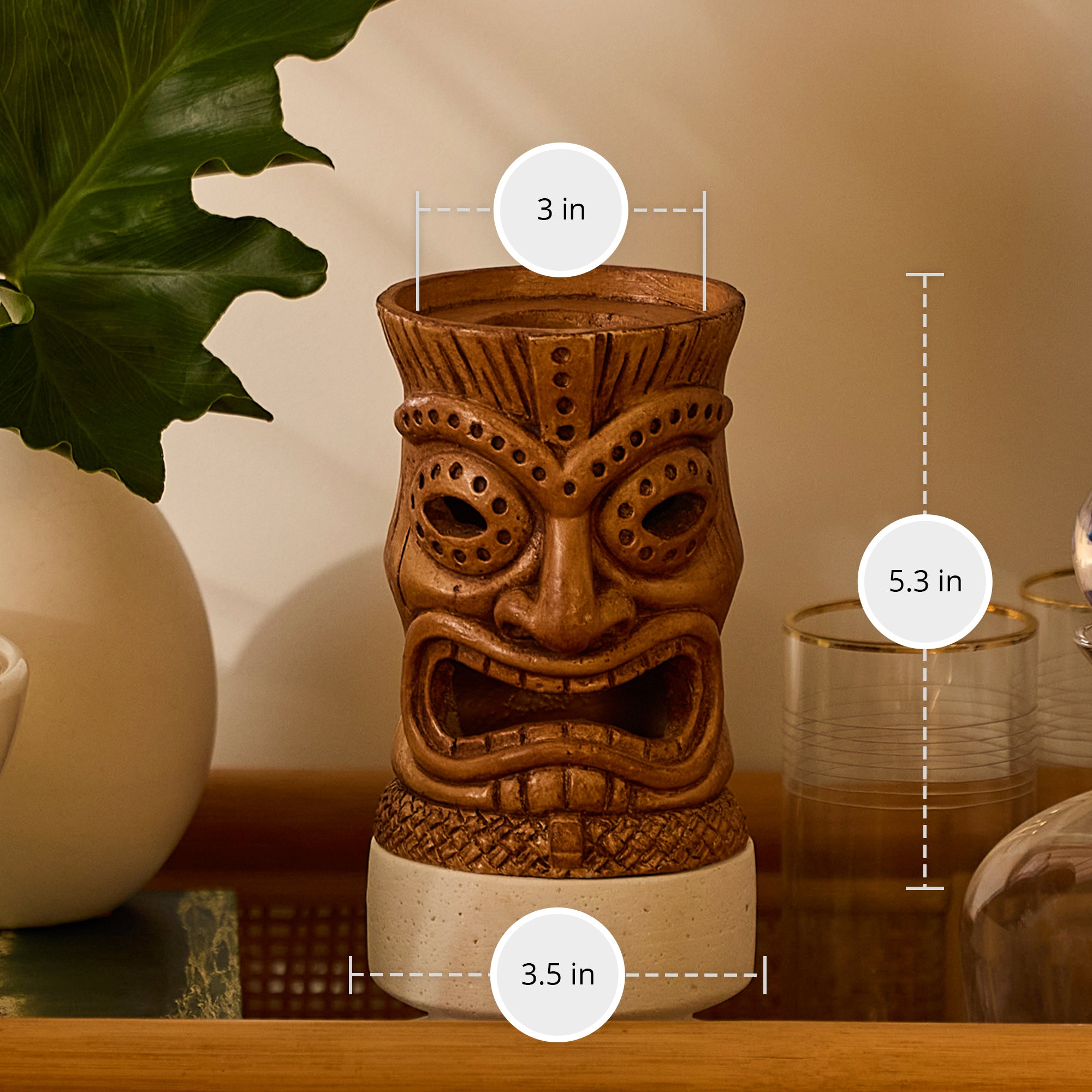 sm-image-df8d7dde61f1ee5c3ecc73a4 Golden Oak Tall Tiki Candle Holder
