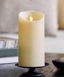Radiant Ivory Glitter Flameless Candle Pillars