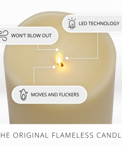 Ivory Flameless Candle Grand Pillar - Melted Top - 6.25