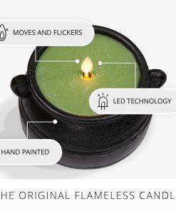 Green Potion Flameless Candle Cauldron