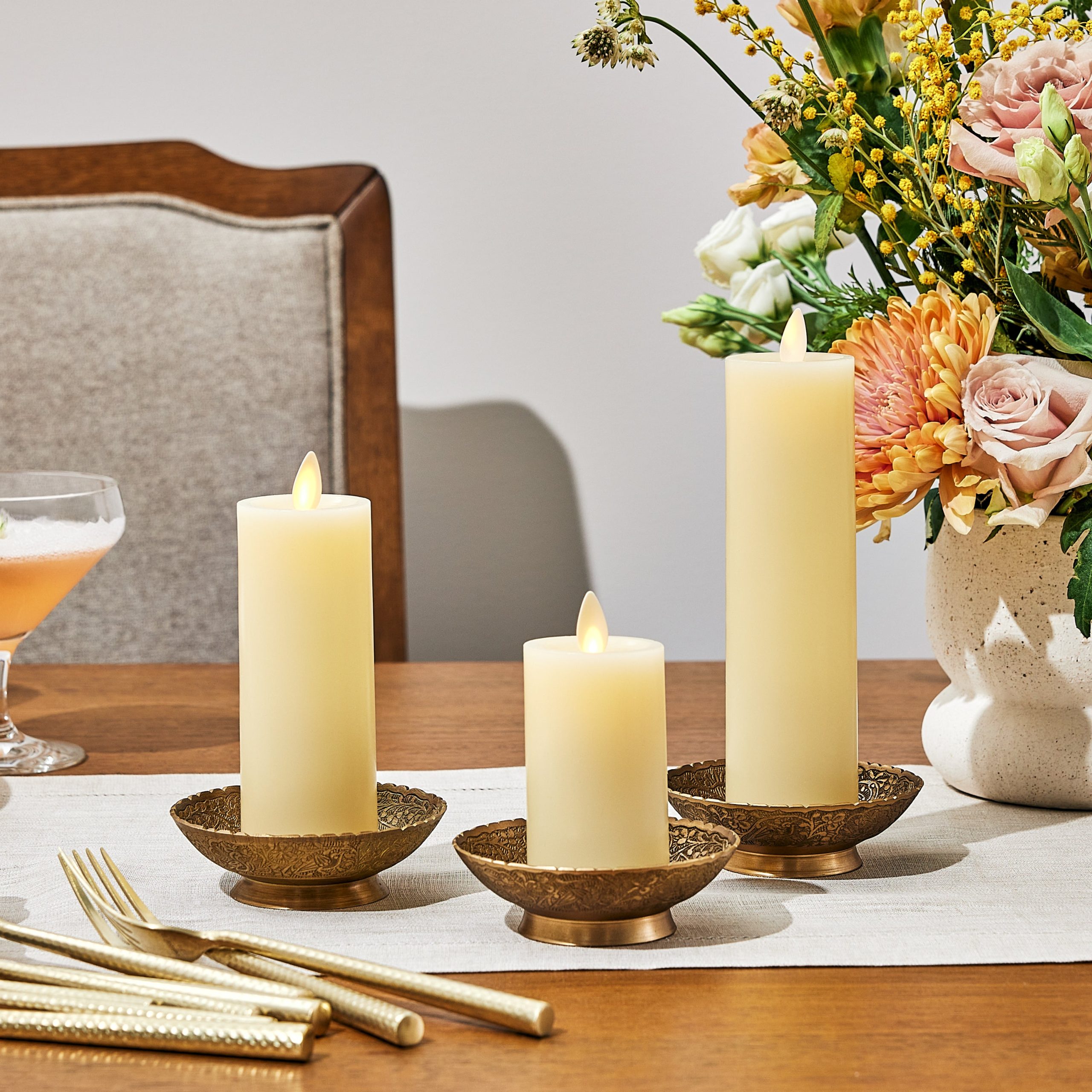 sm-image-e28540825245a7cbd45afdf1 Ivory Flameless Candle Slim Pillar - Recessed Top - 2" Width