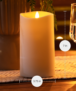 Outdoor Color Changing Flameless Candle Pillar with Remote - Melted Top - 3.75