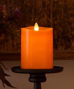 Russet Orange Flameless Candle Pillar