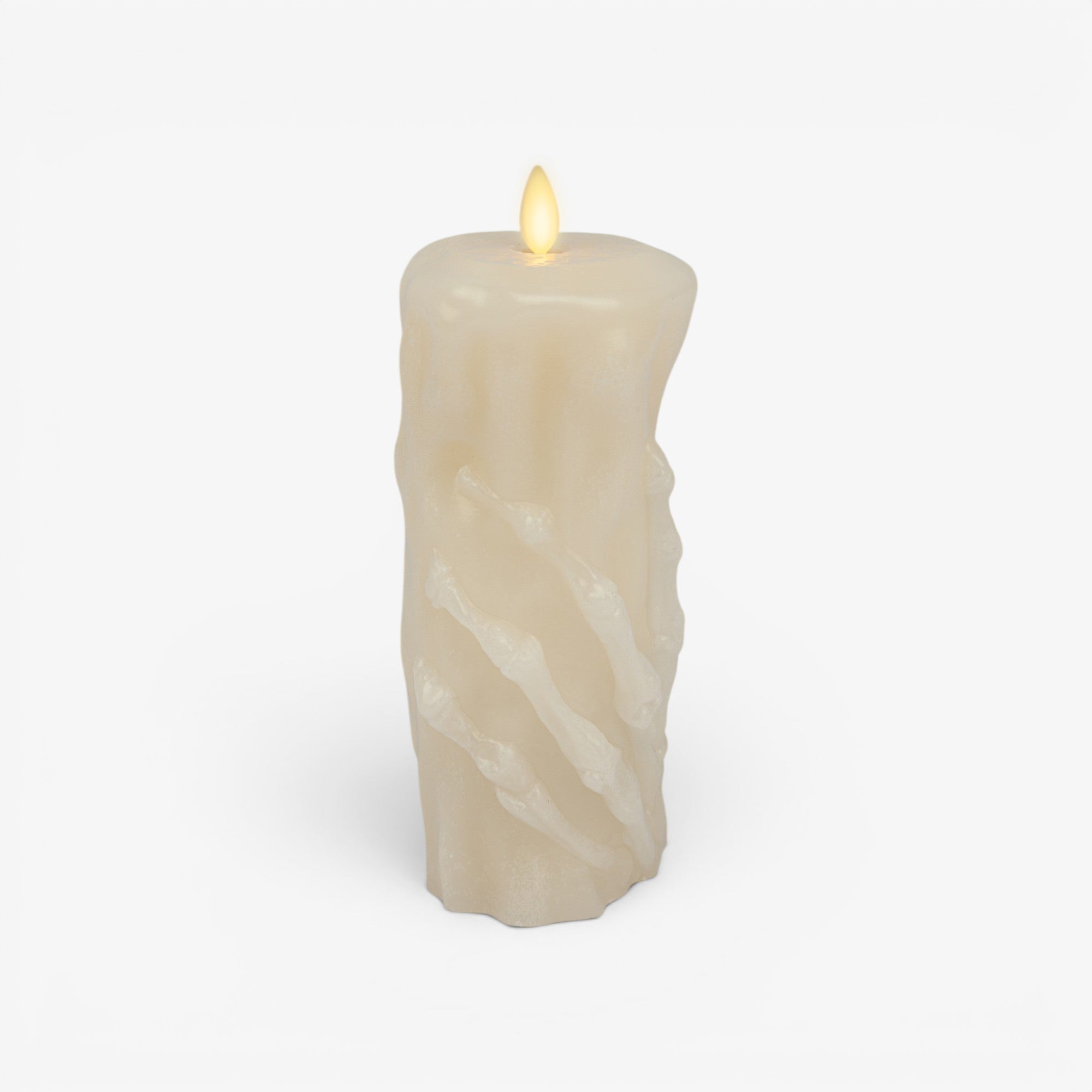 sm-image-e3f3f186abadef1740352c48 Pearl Ivory Skeleton Hand Flameless Candle Pillar