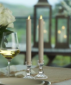 Ivory Flameless Candle Tapers - Melted Top - 9.5" Height - Set of 2
