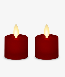 Burgundy Flameless Candle Tealights - Flat Top - Set of 2