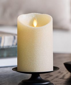 Radiant Ivory Glitter Flameless Candle Pillars