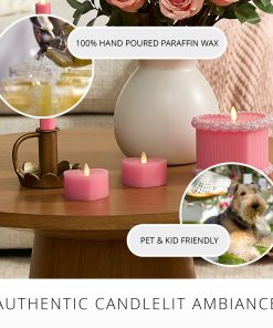 Set of 2 Sweet Pink Flameless Candle Heart Tealights