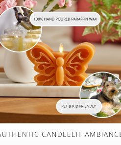 Sunlit Honey Flameless Candle Butterfly