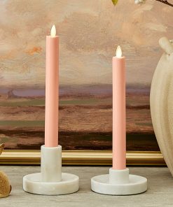 Mellow Peach Flameless Candle Tapers - Melted Top - 9.5
