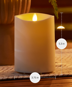 Outdoor Color Changing Flameless Candle Pillar with Remote - Melted Top - 3.75