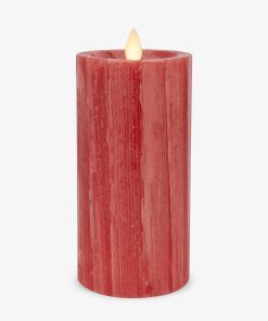 Holiday Red Selenite Flameless Candle Pillar
