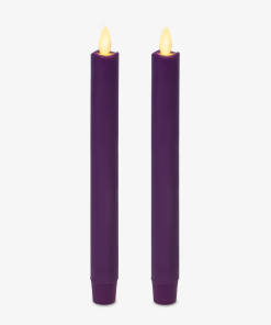 Purple Flameless Candle Tapers - Set of 2