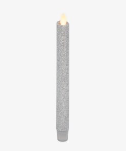 Brilliant Silver Glitter Flameless Candle Taper