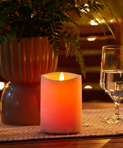 Outdoor Color Changing Flameless Candle Pillar with Remote - Melted Top - 3.75