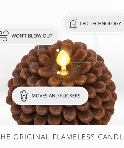 Brown Flameless Candle Pinecone
