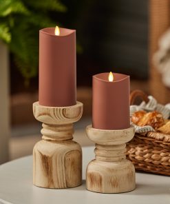 Baked Clay Outdoor Flameless Candle Pillar
