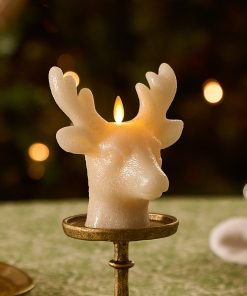 White Swan Glitter Stag Flameless Candle