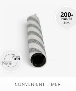 Brilliant Silver Candy Cane Glitter Flameless Candle Taper
