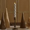 Champagne Glow Candy Cane Glitter Flameless Candle Taper