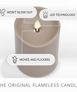 Timeless Taupe Outdoor Flameless Candle Pillar