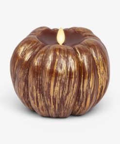Metallic Cappuccino Flameless Candle Pumpkin