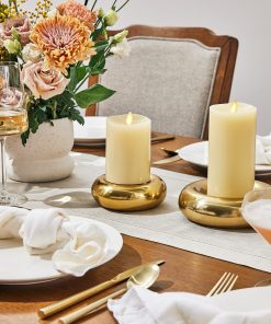 Ivory Flameless Candle Pillar - Melted Top - 3" Width