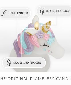 White Color Changing Flameless Candle Unicorn with Remote