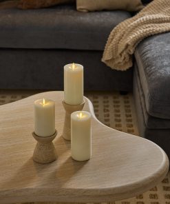 Pearl Ivory Rechargeable Wick To Flame Flameless Candle Pillar