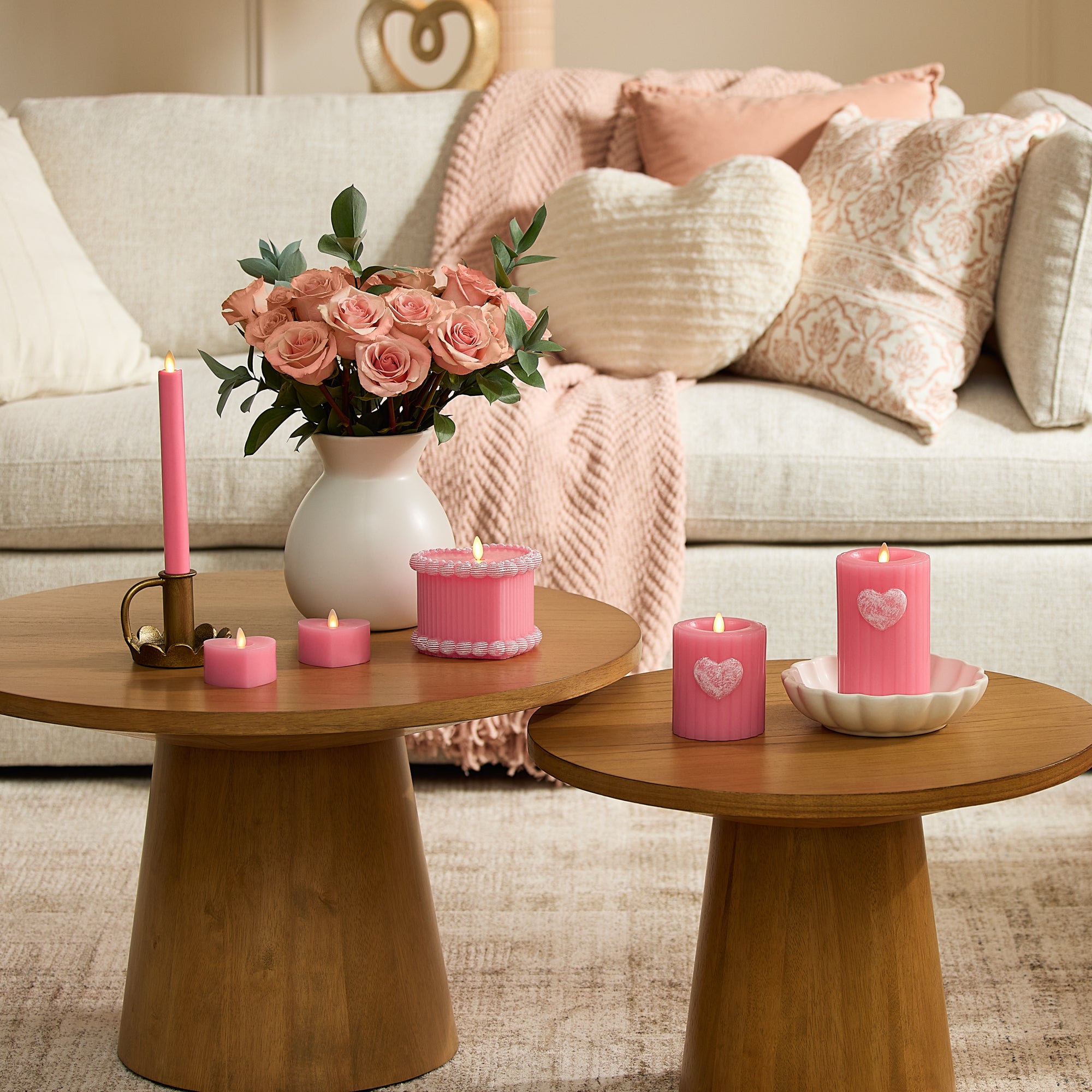 sm-image-edd74f526765023afa189efe Sweet Pink Ribbed Flameless Candle Pillar