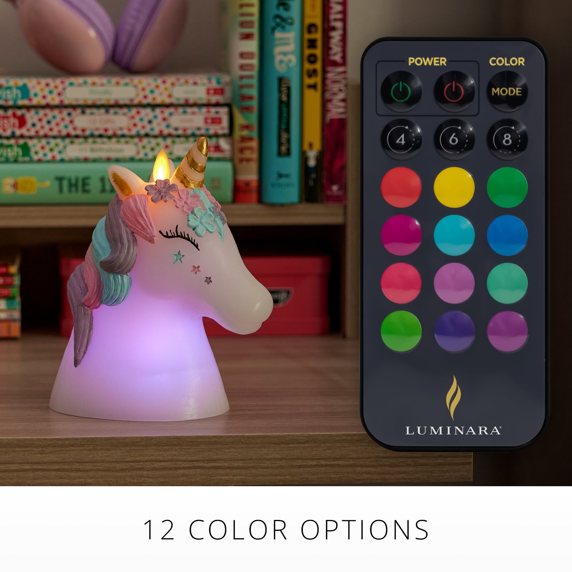 sm-image-ee30d444dc6a06019310bff5 White Color Changing Flameless Candle Unicorn with Remote