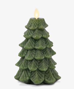Chalky Green Holiday Tree Flameless Candle