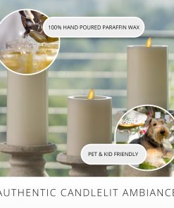 Pearl Ivory Flameless Candle Pillar - Recessed Top