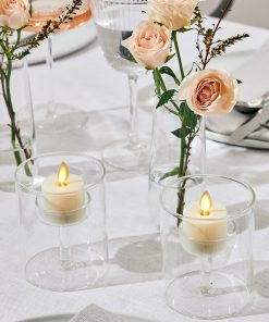 Pearl Ivory Flameless Candle Tealights - Flat Top - Set of 2