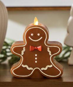 Gingerbread Boy Flameless Candle