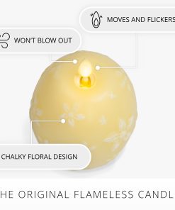 Lemon Chiffon Flameless Candle Floral Egg