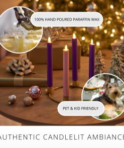 Purple Flameless Candle Tapers - Set of 2